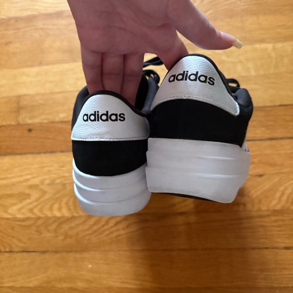 Adidas VL Court Bold Black and White Platform Sneakers - Picture 6 of 7